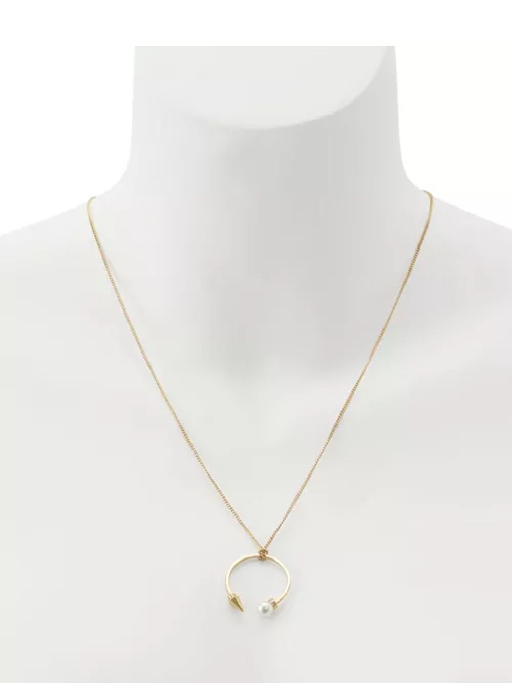 ALLSAINTS Hazel Imitation Pearl Spike Pendant Necklace, 26-28